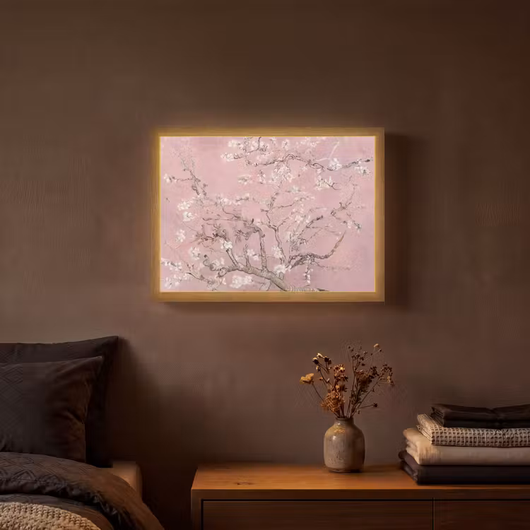 Lightbox - Wandlamp - Amandelbloesem - Kunst - Van Gogh - Roze — 3