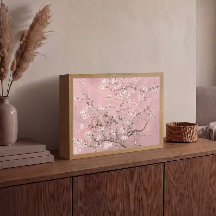 Lightbox - Wandlamp - Amandelbloesem - Kunst - Van Gogh - Roze — 4