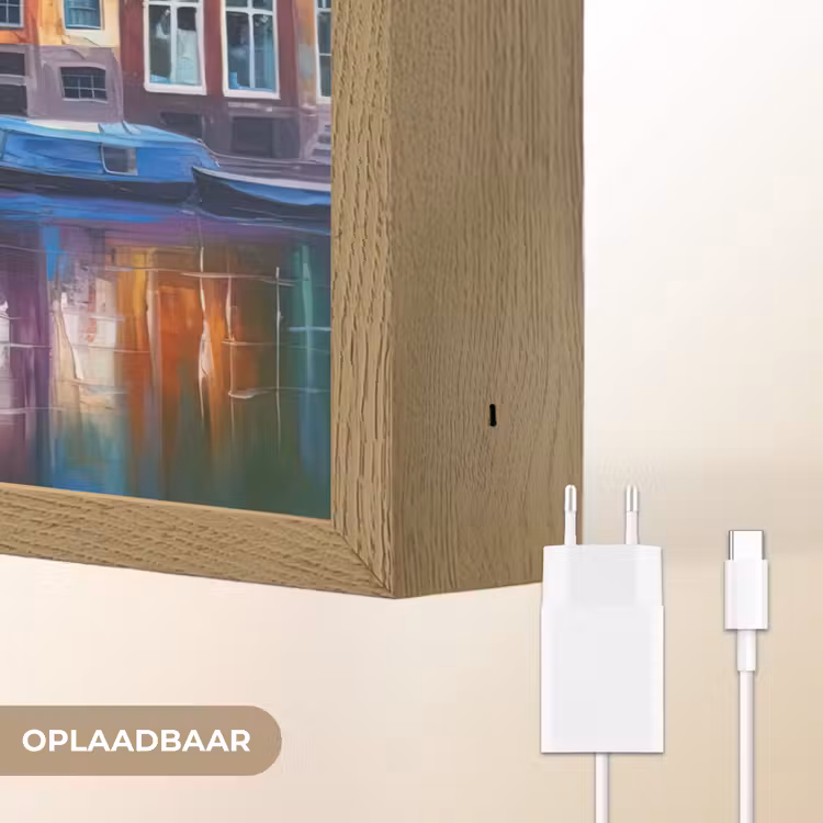 Lightbox - Wandlamp - Amsterdam - Olieverf - Gracht - Schilderij - Kunst — 7