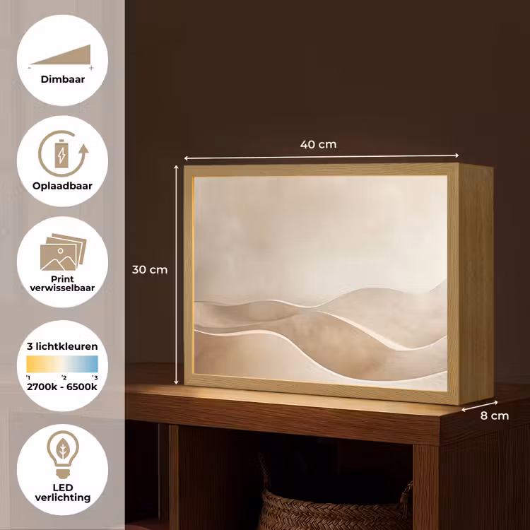 Lightbox - Wandlamp - Beige - Natuur - Abstract - Modern — 10