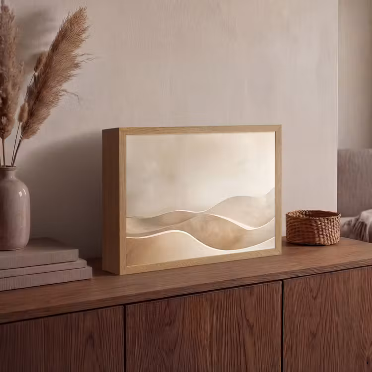 Lightbox - Wandlamp - Beige - Natuur - Abstract - Modern — 4