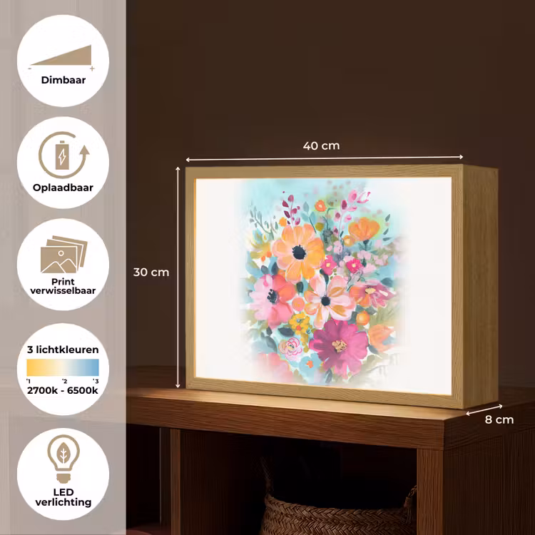 Lightbox - Wandlamp - Bloemen - Kleuren - Boeket - Natuur — 10