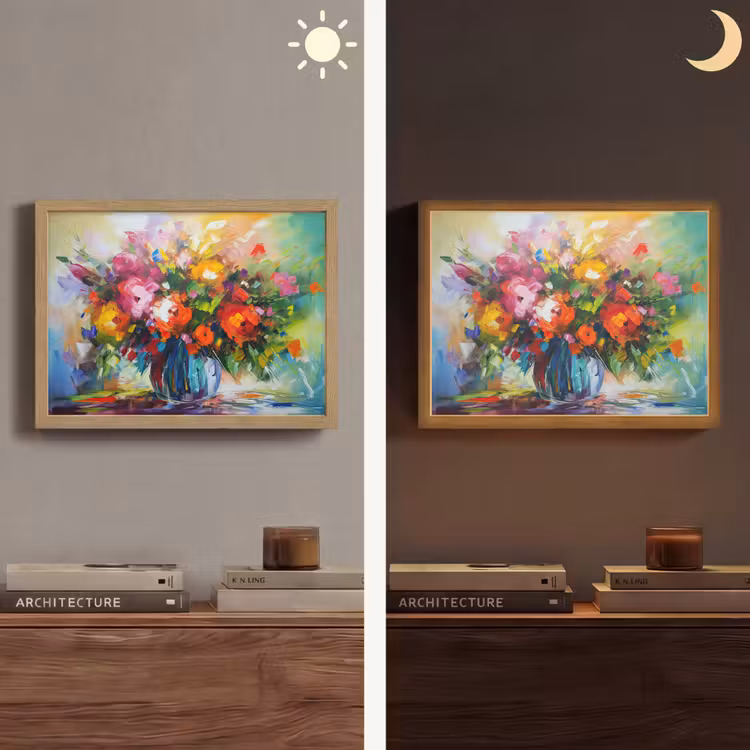 Lightbox - Wandlamp - Bloemen - Kleurrijk - Bloempot - Olieverf — 6