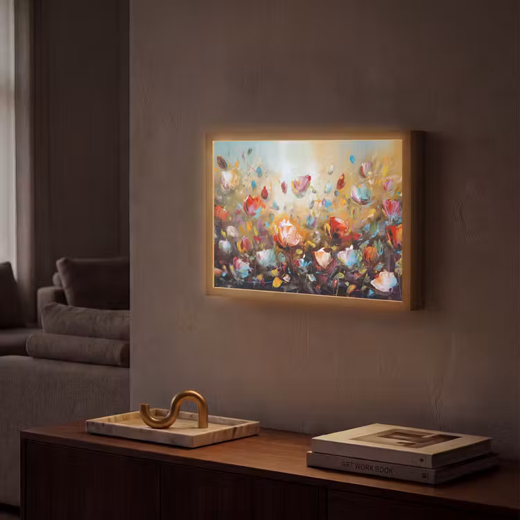 Lightbox - Wandlamp - Bloemen - Kunst - Natuur - Olieverf — 2