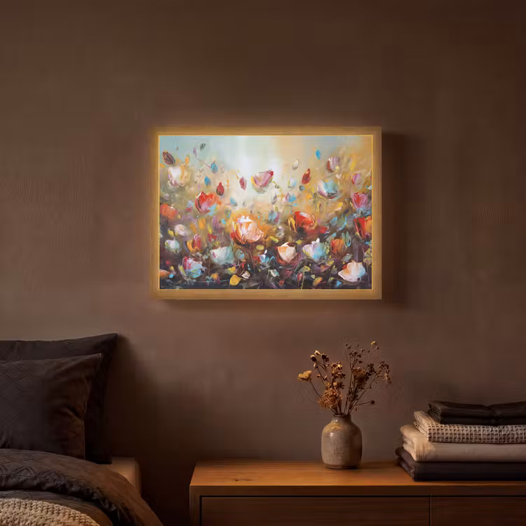 Lightbox - Wandlamp - Bloemen - Kunst - Natuur - Olieverf — 3