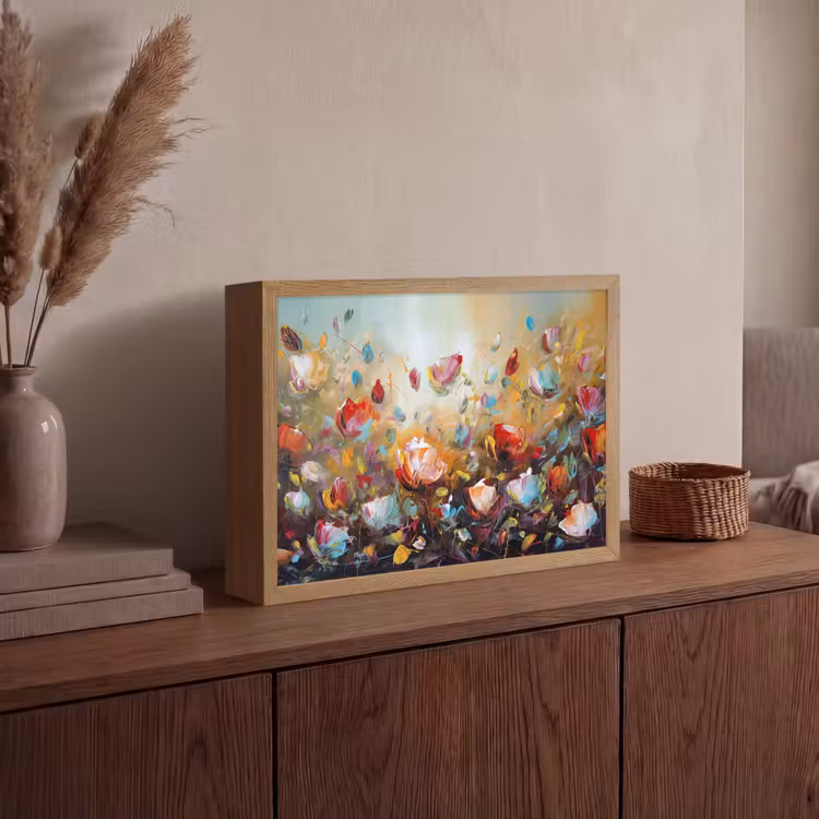 Lightbox - Wandlamp - Bloemen - Kunst - Natuur - Olieverf — 4
