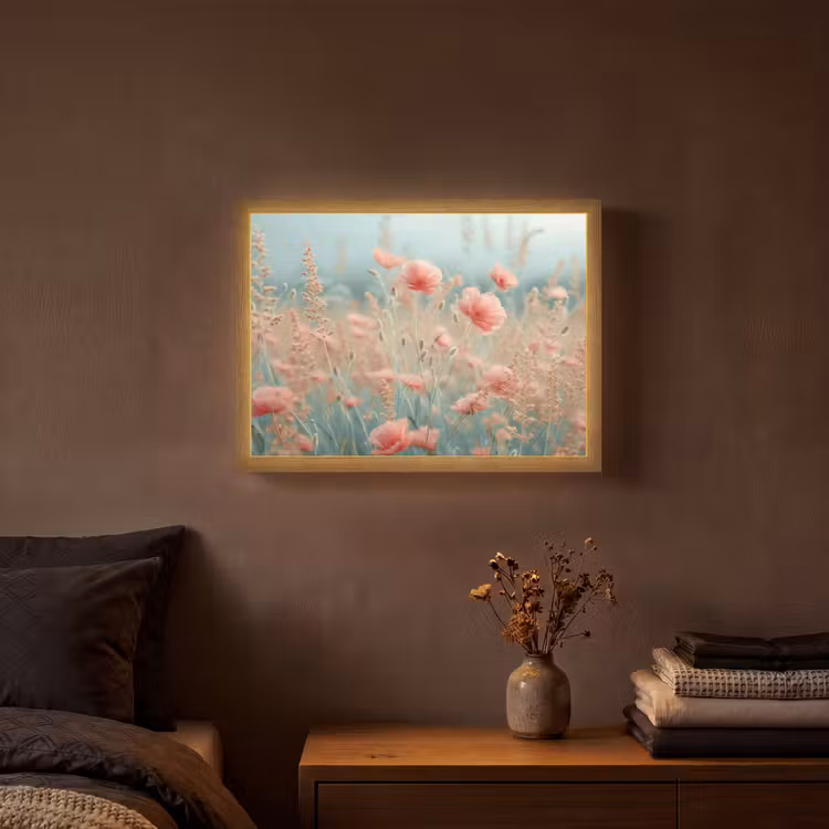Lightbox - Wandlamp - Bloemen - Natuur - Klaprozen - Bloemenveld — 3