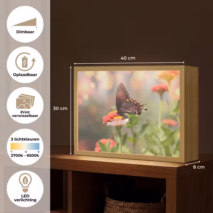 Lightbox - Wandlamp - Bloemen - Vlinder - Natuur - Bloem — 10