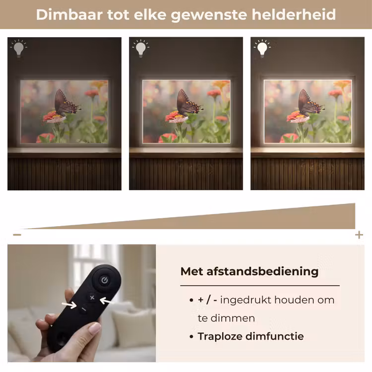 Lightbox - Wandlamp - Bloemen - Vlinder - Natuur - Bloem — 9