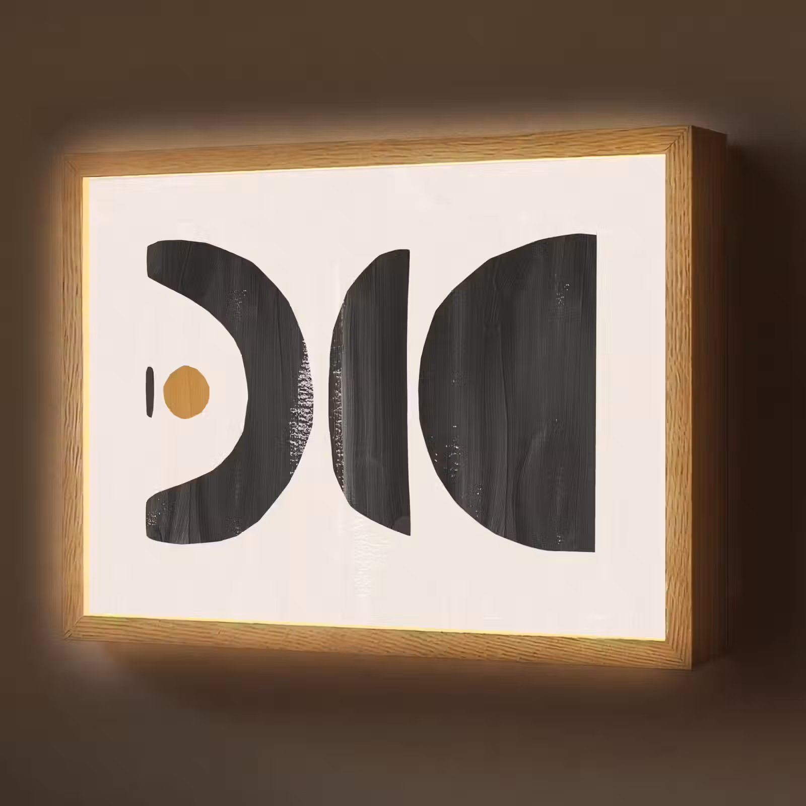 Lightbox - Wandlamp - Abstract - Halve cirkel - Kunst - Zwart wit — 1