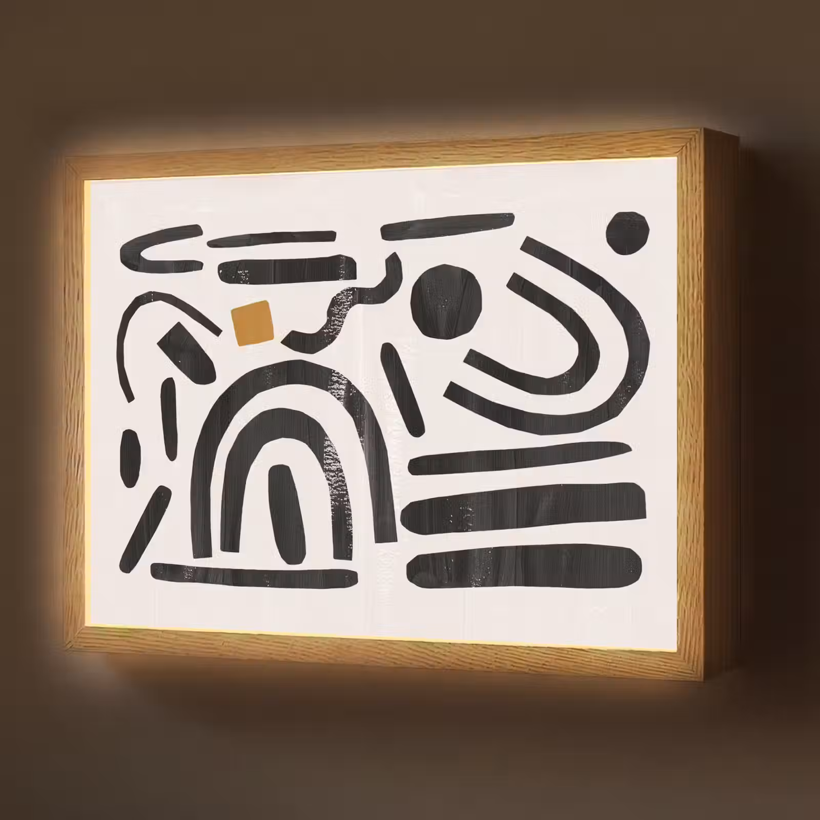 Lightbox - Wandlamp - Abstract - Kunst - Vormen - Zwart — 1