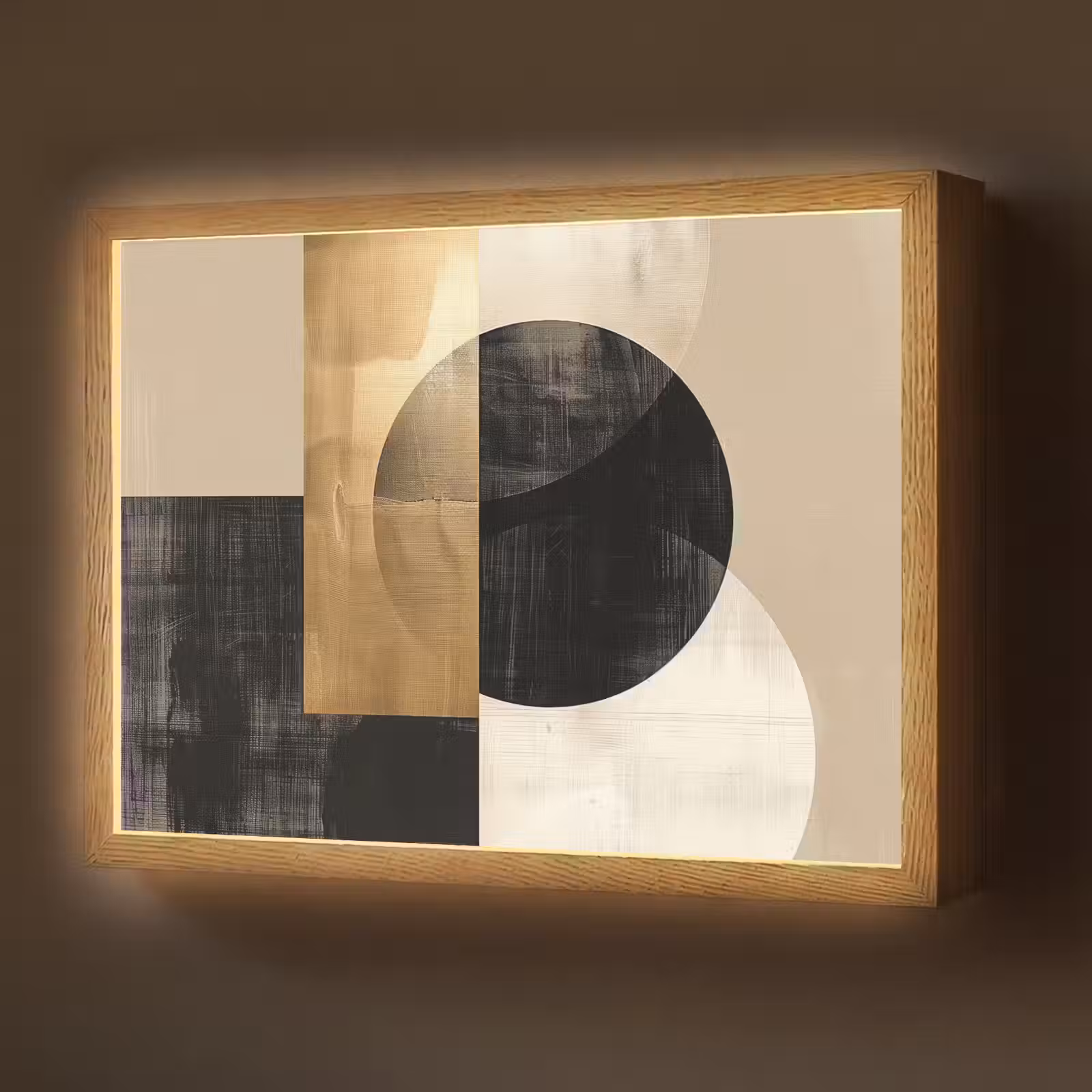 Lightbox - Wandlamp - Abstract - Modern - Zwart - Goud — 1