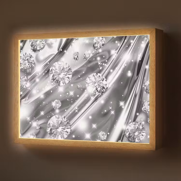 Lightbox - Wandlamp - Abstract - Diamant - Luxe - Modern - Zilver — 1