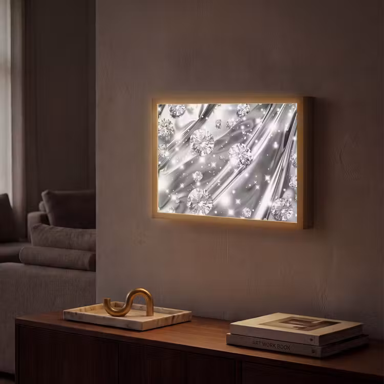 Lightbox - Wandlamp - Abstract - Diamant - Luxe - Modern - Zilver — 2