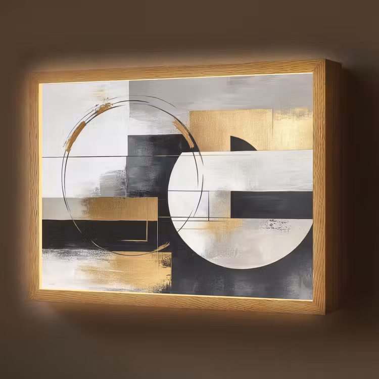 Lightbox - Wandlamp - Abstract - Goud - Zilver - Vormen - Aesthetic — 1