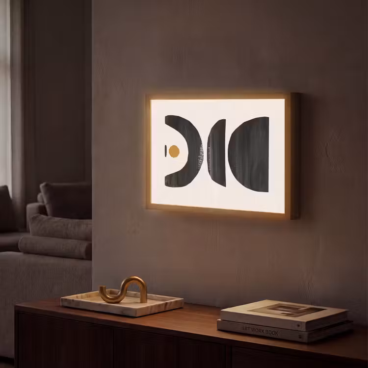 Lightbox - Wandlamp - Abstract - Halve cirkel - Kunst - Zwart wit — 2
