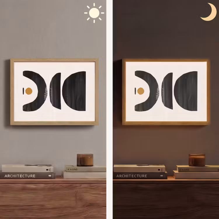 Lightbox - Wandlamp - Abstract - Halve cirkel - Kunst - Zwart wit — 6