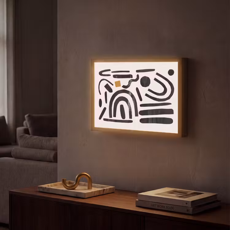 Lightbox - Wandlamp - Abstract - Kunst - Vormen - Zwart — 2