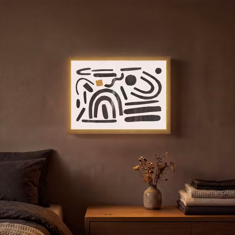 Lightbox - Wandlamp - Abstract - Kunst - Vormen - Zwart — 3