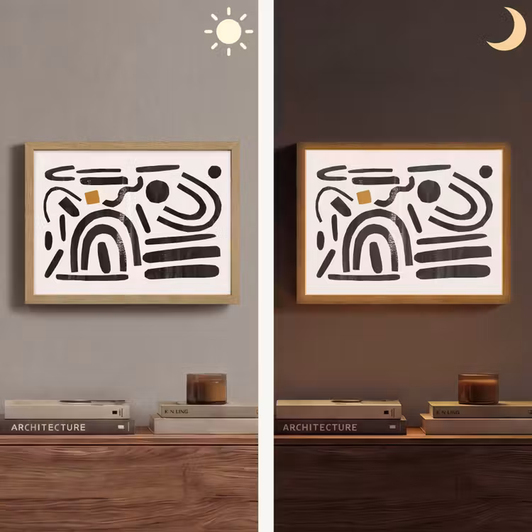 Lightbox - Wandlamp - Abstract - Kunst - Vormen - Zwart — 6