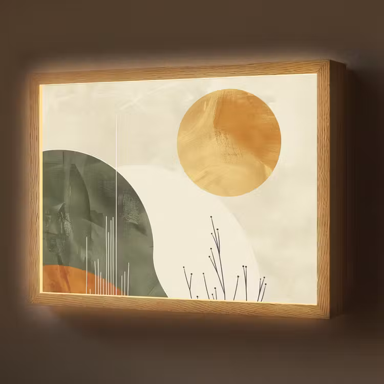 Lightbox - Wandlamp - Abstract - Landschap - Zon - Kunst — 1