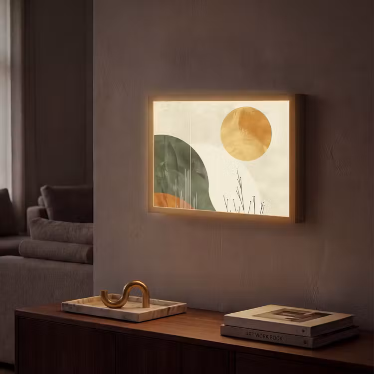 Lightbox - Wandlamp - Abstract - Landschap - Zon - Kunst — 2