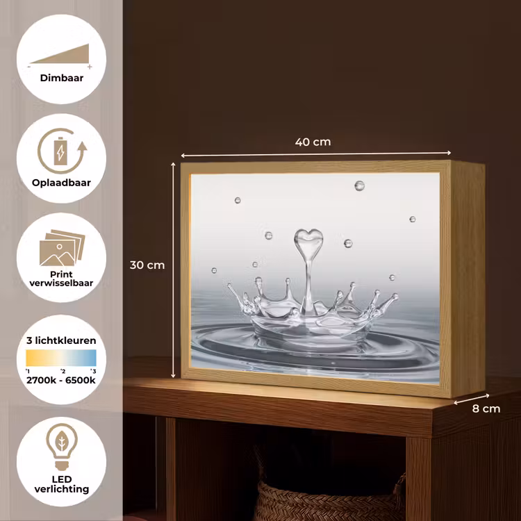 Lightbox - Wandlamp - Abstract - Modern - Water - Hart — 10