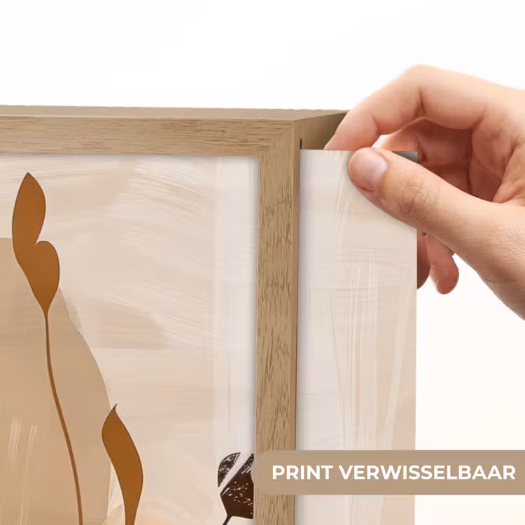 Lightbox - Wandlamp - Bloemen - Abstract - Beige - Line art — 5