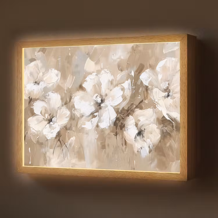 Lightbox - Wandlamp - Bloemen - Beige - Abstract - Modern — 1