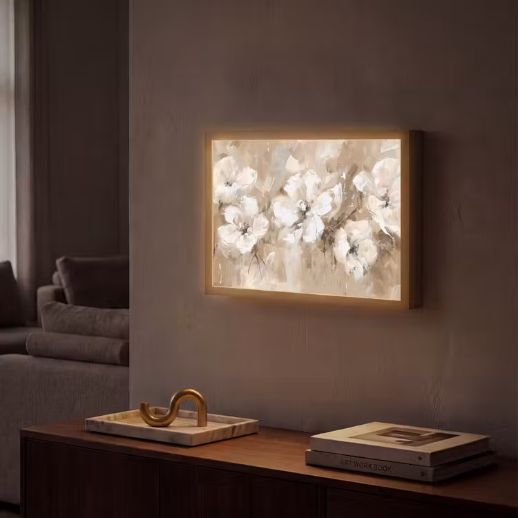 Lightbox - Wandlamp - Bloemen - Beige - Abstract - Modern — 2