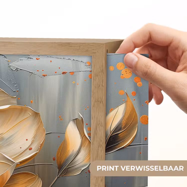Lightbox - Wandlamp - Bloemen - Goud - Kunst - Zwart - Modern — 5