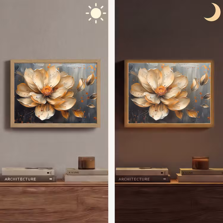 Lightbox - Wandlamp - Bloemen - Goud - Kunst - Zwart - Modern — 6