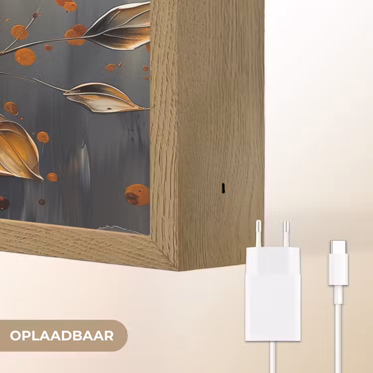 Lightbox - Wandlamp - Bloemen - Goud - Kunst - Zwart - Modern — 7