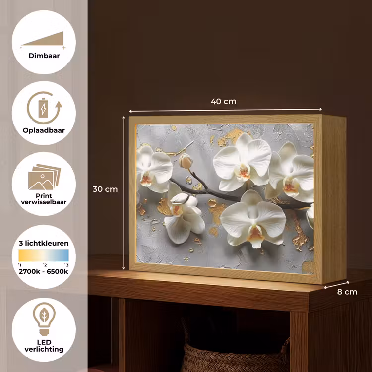 Lightbox - Wandlamp - Bloemen - Orchidee - Abstract - Modern — 10