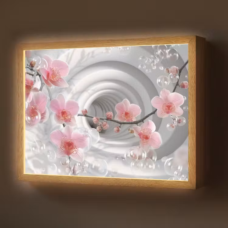 Lightbox - Wandlamp - Bloemen - Tunnel - Abstact - 3D effect — 1