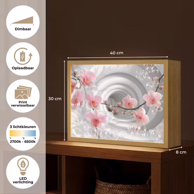 Lightbox - Wandlamp - Bloemen - Tunnel - Abstact - 3D effect — 10