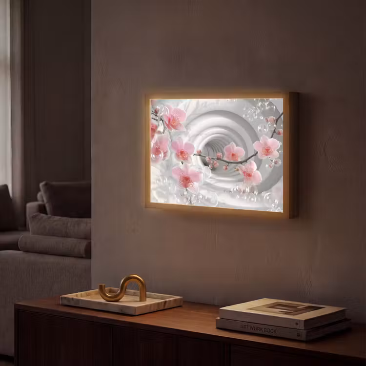 Lightbox - Wandlamp - Bloemen - Tunnel - Abstact - 3D effect — 2