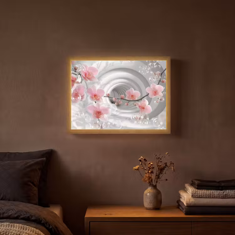 Lightbox - Wandlamp - Bloemen - Tunnel - Abstact - 3D effect — 3