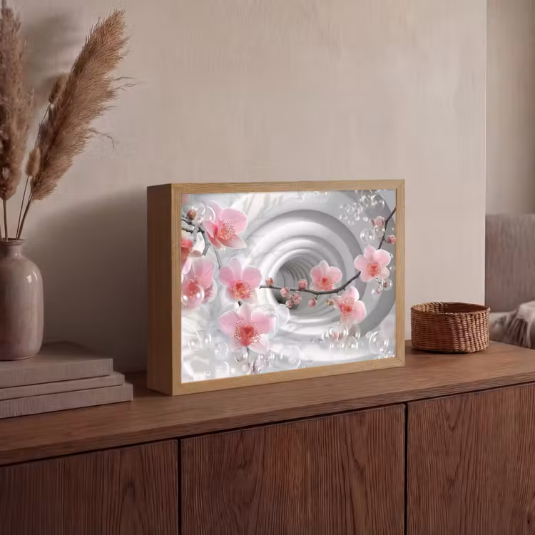 Lightbox - Wandlamp - Bloemen - Tunnel - Abstact - 3D effect — 4