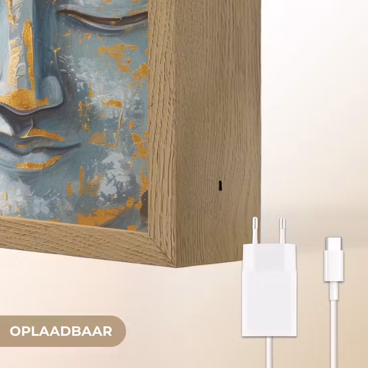 Lightbox - Wandlamp - Boeddha - Bloem - Lotus - Goud - Blauw — 7
