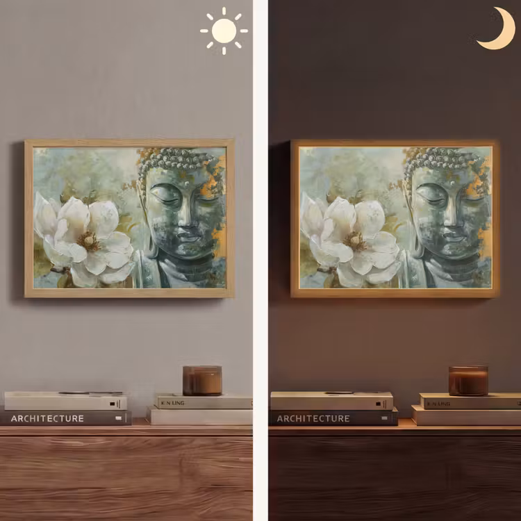 Lightbox - Wandlamp - Boeddha - Groen - Lotusbloem - Wit — 6