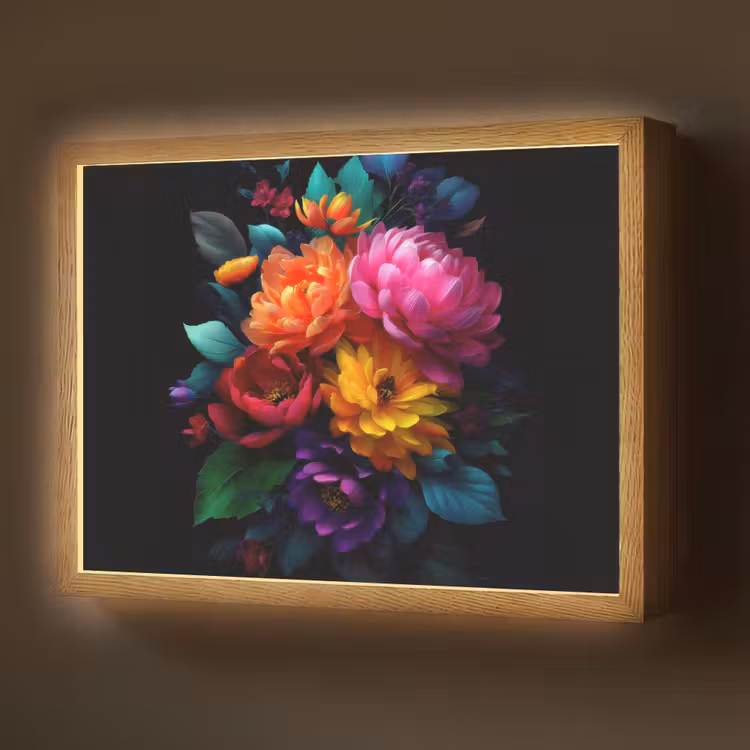 Lightbox - Wandlamp - Boeket - Bloemen - Kleur — 1