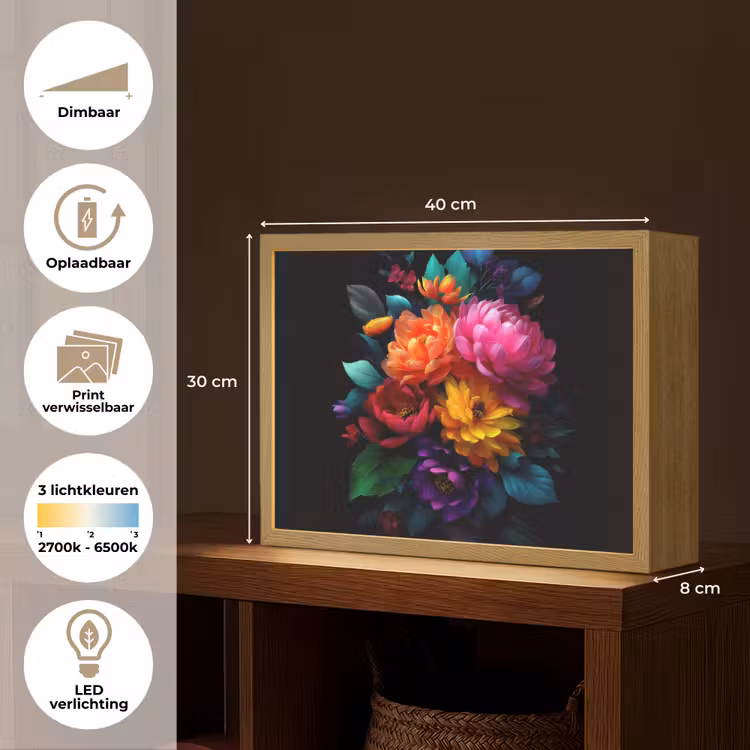 Lightbox - Wandlamp - Boeket - Bloemen - Kleur — 10