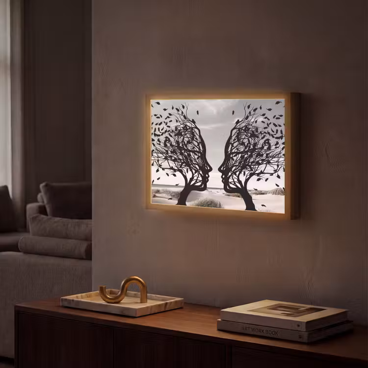 Lightbox - Wandlamp - Bomen - Gezicht - Bladeren - Moderne kunst — 2