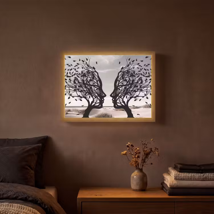 Lightbox - Wandlamp - Bomen - Gezicht - Bladeren - Moderne kunst — 3