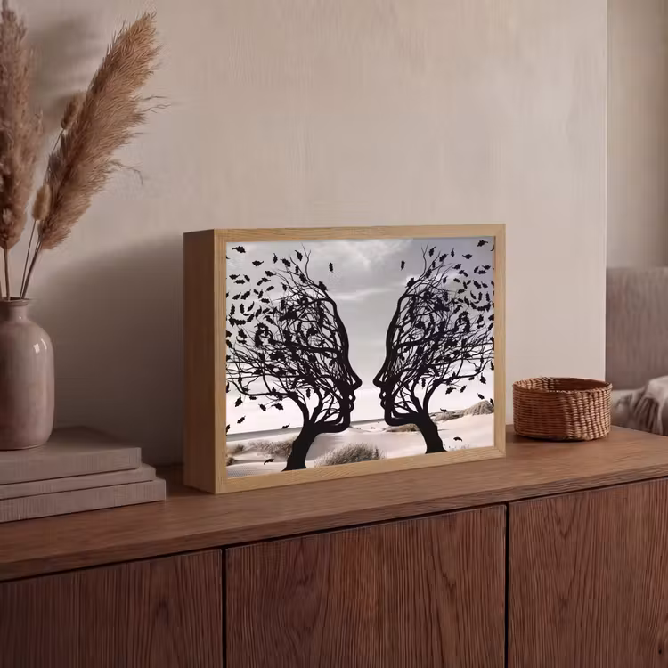 Lightbox - Wandlamp - Bomen - Gezicht - Bladeren - Moderne kunst — 4