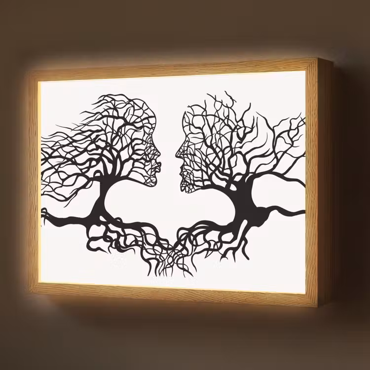 Lightbox - Wandlamp - Bomen - Gezicht - Kunst - Abstract — 1