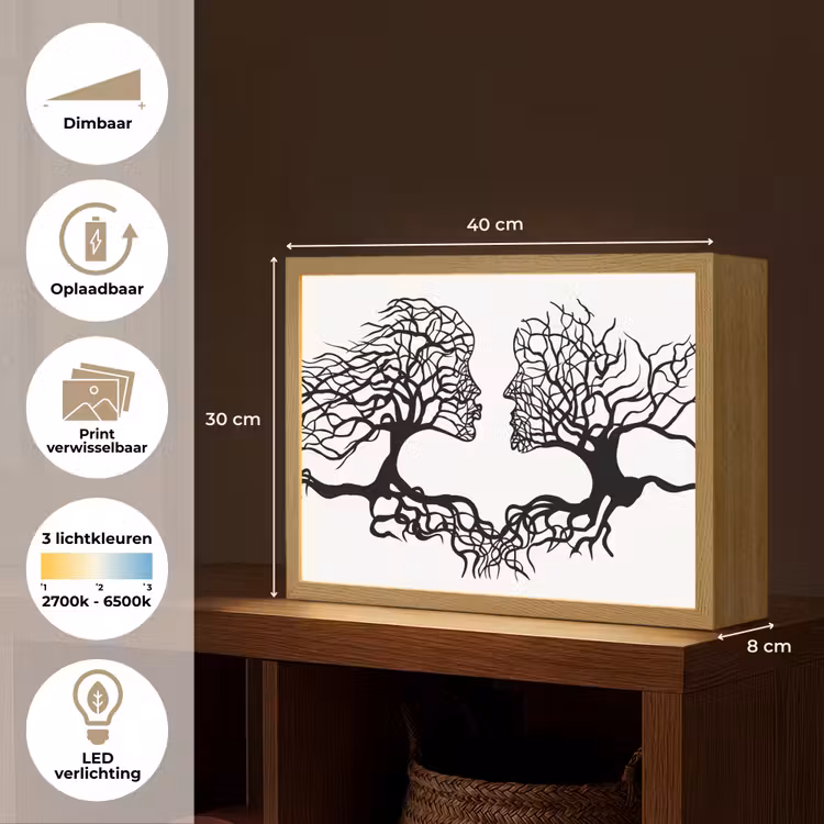 Lightbox - Wandlamp - Bomen - Gezicht - Kunst - Abstract — 10