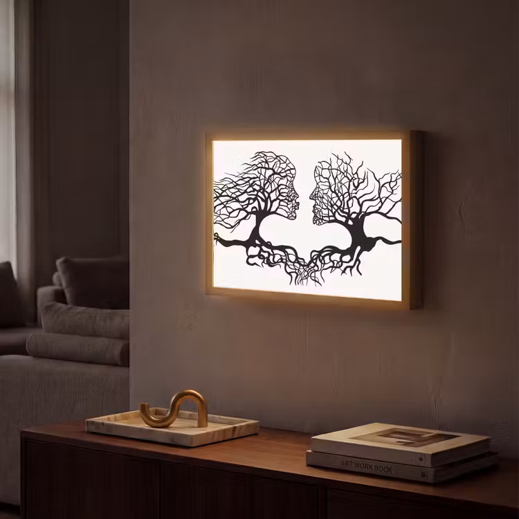 Lightbox - Wandlamp - Bomen - Gezicht - Kunst - Abstract — 2