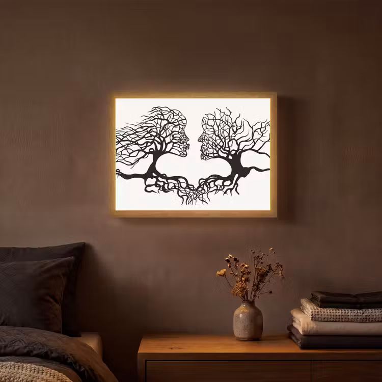 Lightbox - Wandlamp - Bomen - Gezicht - Kunst - Abstract — 3